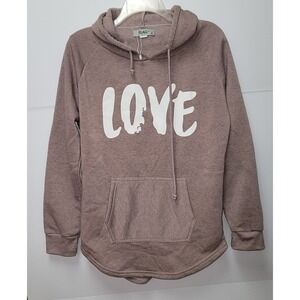 RAG Raglan Sleeve Love Graphic Pullover  Hooded Sweatshirt Women's Activewear 1X